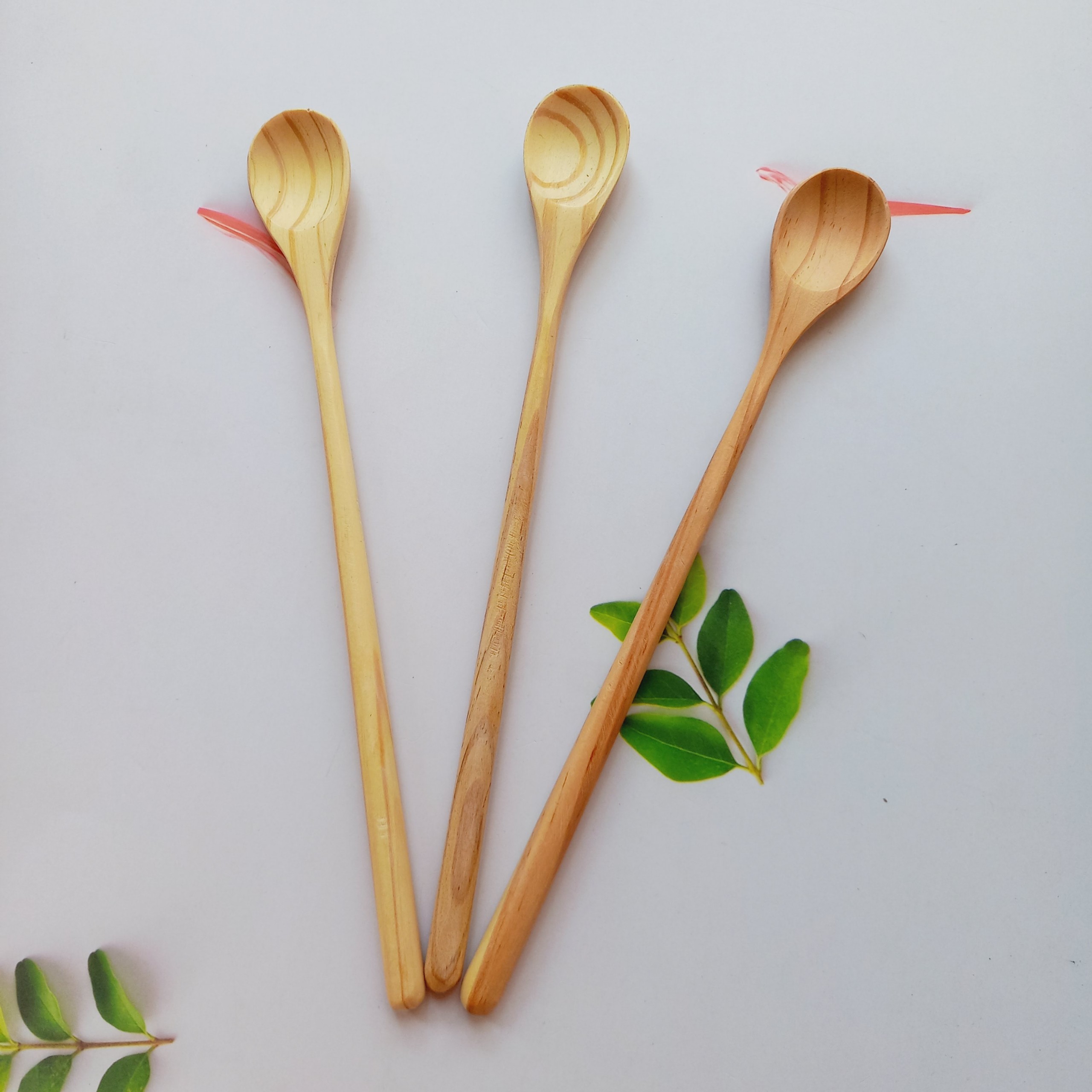 Thìa Gỗ Miệng Tròn Cán Dài 22cm Khuấy Cocktail, Sinh Tố, Cà Phê Decor Trang Trí Chụp Ảnh Bàn Ăn Của Vitrapro