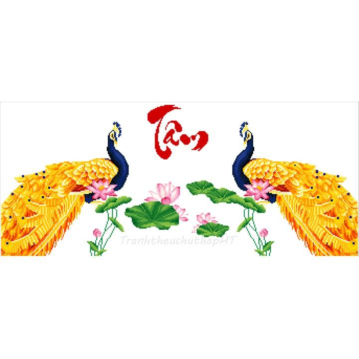 Tranh đính đá chữ tâm VS366 - tự đính