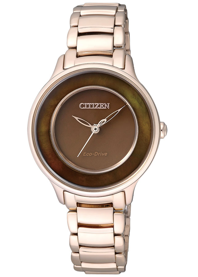 Đồng Hồ Nữ Citizen Dây Thép Không Gỉ EM0382-51W - Mặt Nâu (Sapphire)