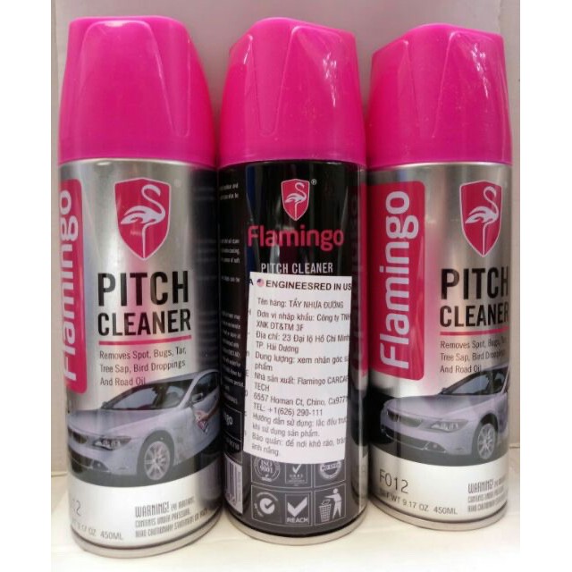 Xịt tẩy nhựa đường, tẩy băng keo 3M, tẩy keo dính Pitch Cleaner - Flamingo F012