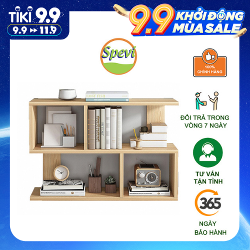 Kệ Giá Sách Gỗ Mini Để Bàn Hoặc Treo Tường FIVO Mẫu FB20, Lắp Ráp Dễ Dàng Gỗ MDF Phủ Melamine Chống Thấm Bề Mặt (Kích Thước 60x20x60cm)