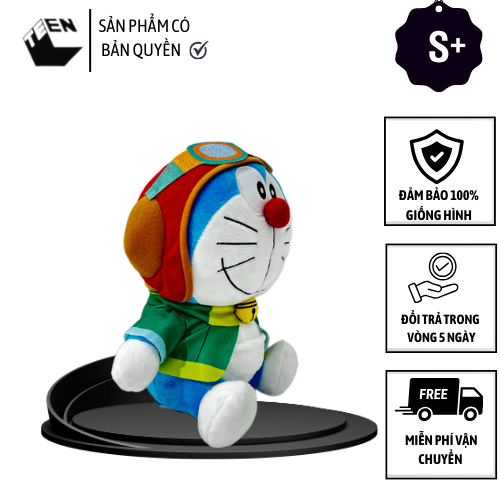 Thú bông Doraemon phim Nobita và Vùng Đất Lý Tưởng Trên Bầu Trời 2023 size S+ - Sản Phẩm Có Bản Quyền, Phân Phối Bởi Teenbox