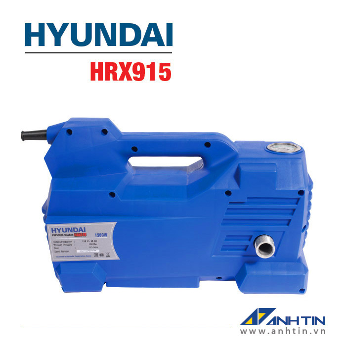 Máy rửa xe, xịt rửa cao áp HYUNDAI HRX915 I Motor cảm ứng từ - Bảo vệ chống giật