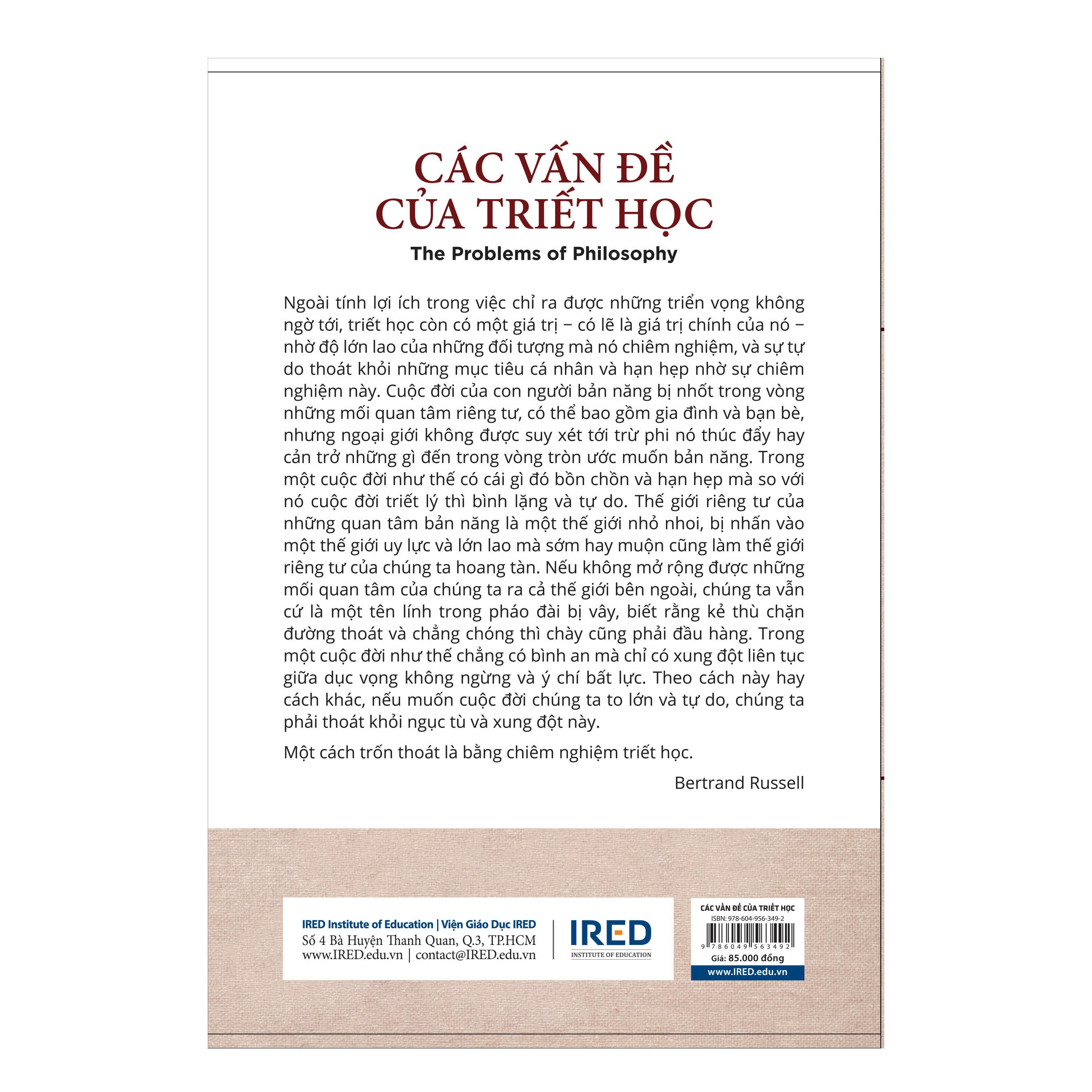 Sách IRED Books - Các vấn đề của triết học - Bertrand Russell