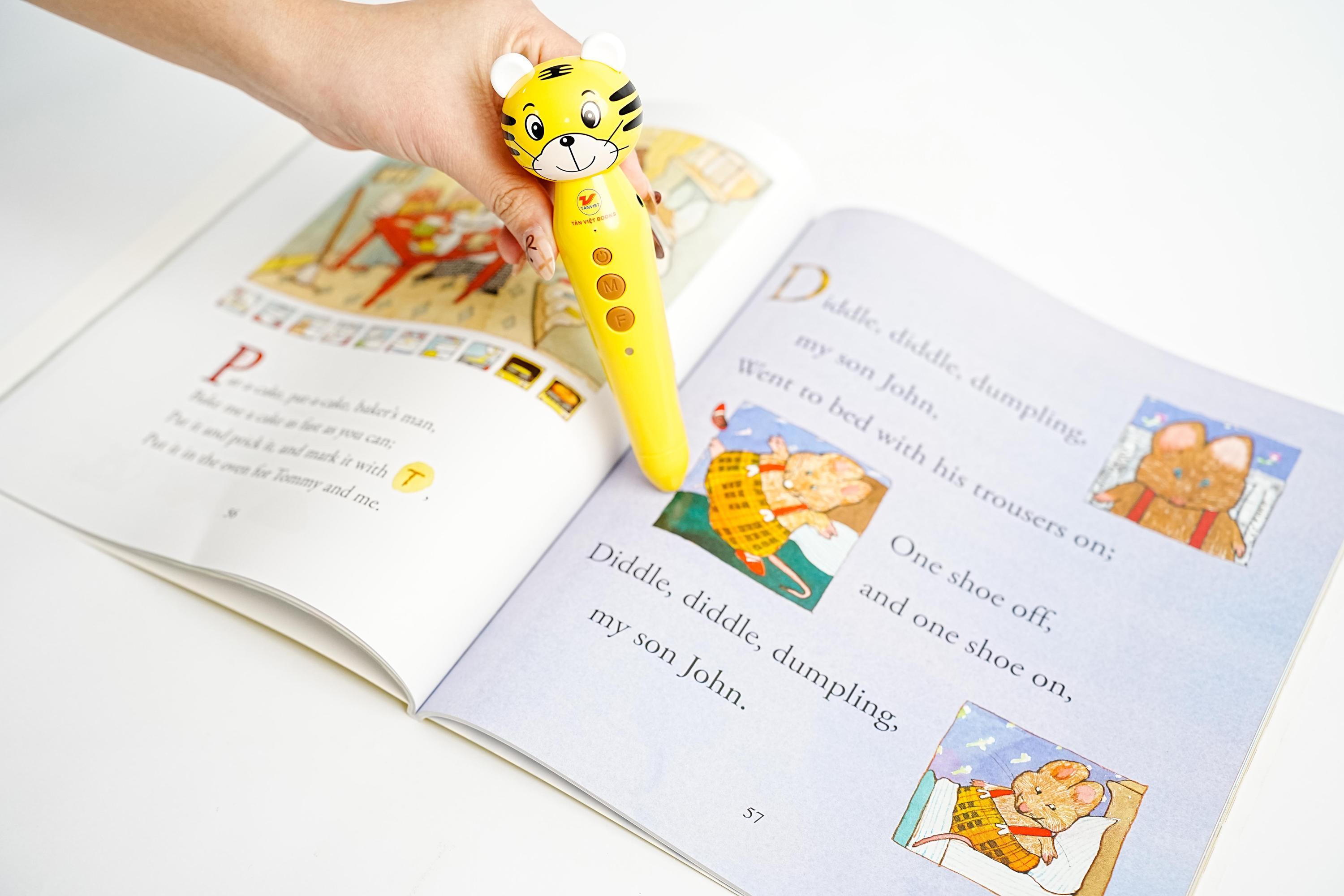 Sách - Bút Chấm Đọc-Học Tiếng Anh Tân Việt - Cô Gia Sư Tiếng Anh Bản Xứ Tại Nhà - Phiên Bản Ngỗng Mẹ (Dành Cho Trẻ Từ 0 Đến 6 Tuổi) - Tặng Sách Tỏa Sáng Trong Đêm - Chúc Ngủ Ngon Ông Già Noel