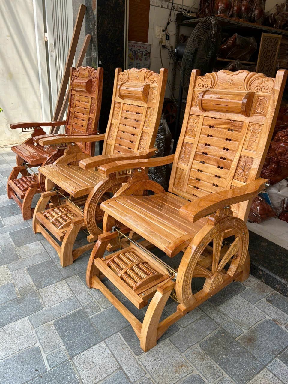 Ghế nằm thư giãn,ghế massa gỗ gõ đỏ 100% cao cấp