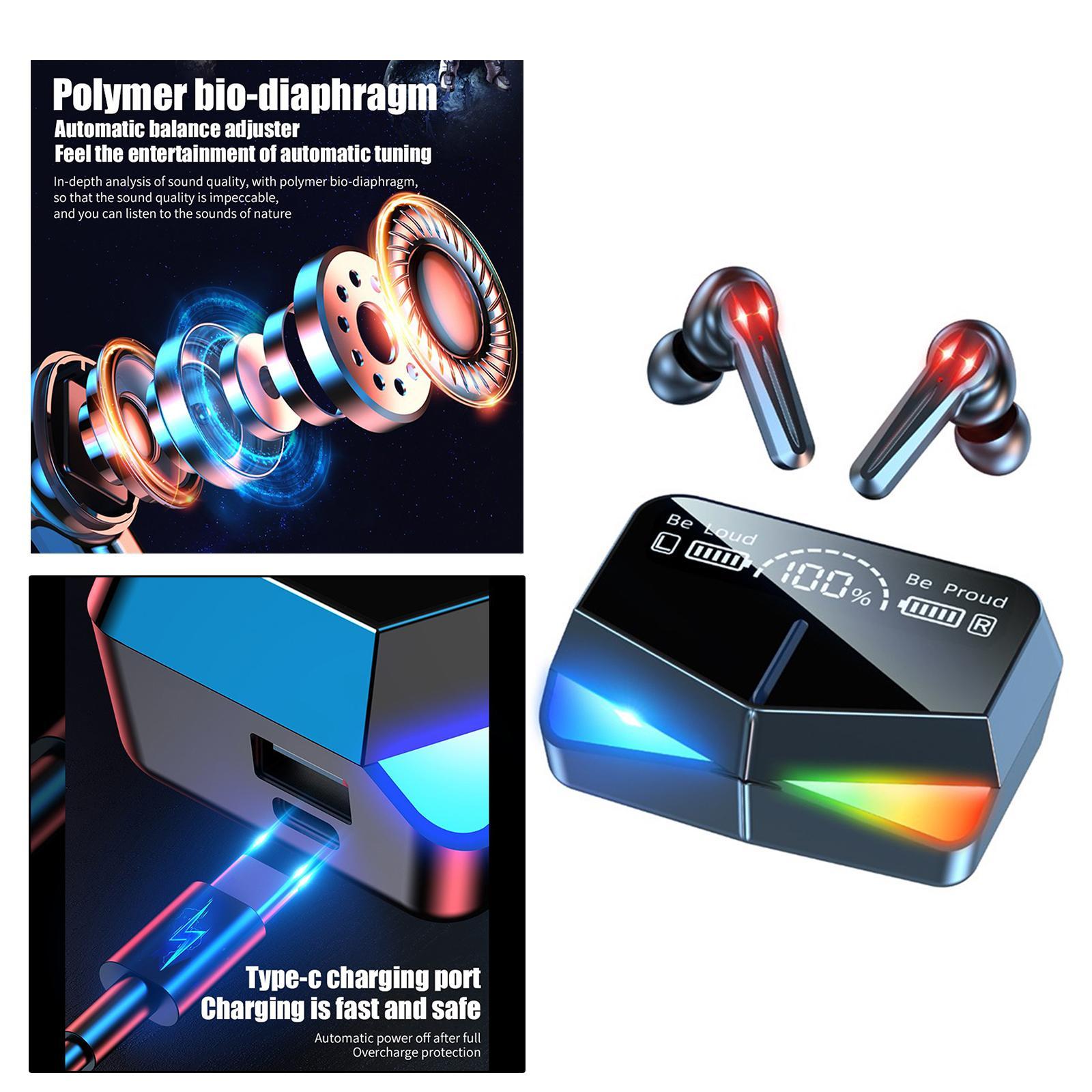 Game Wireless Earbuds with Deep Bass Compatible for iOS/ Android Waterproof