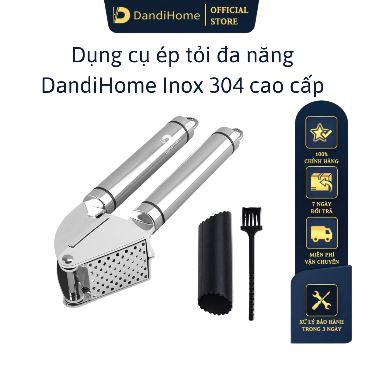 Dụng cụ ép tỏi Inox 304 DandiHome cao cấp