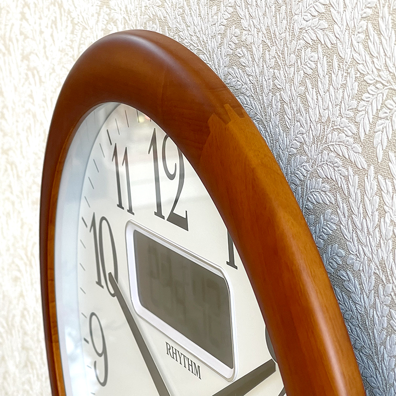 Đồng hồ treo tường Nhật bản Rhythm CFG901NR06 - Kt 41.0 x 5.5cm, 1.46kg Vỏ gỗ, dùng PIN.