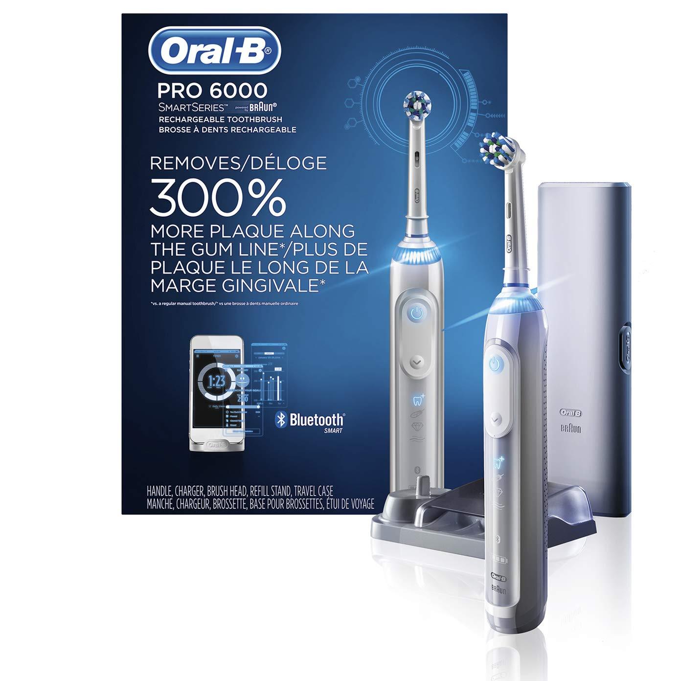 Bàn Chải Đánh Răng Điện Oral-B Pro 6000 Smart Series, Oral B Electric Toothbrush, Ngừa Sâu Răng Hiệu Quả, Nhập Đức, Hàng Chính Hãng