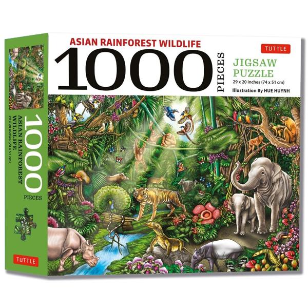 Asian Rainforest Wildlife - 1000 Piece Jigsaw Puzzle: Finished Size 29 in x 20 inch (73.7 x 50.8 cm)