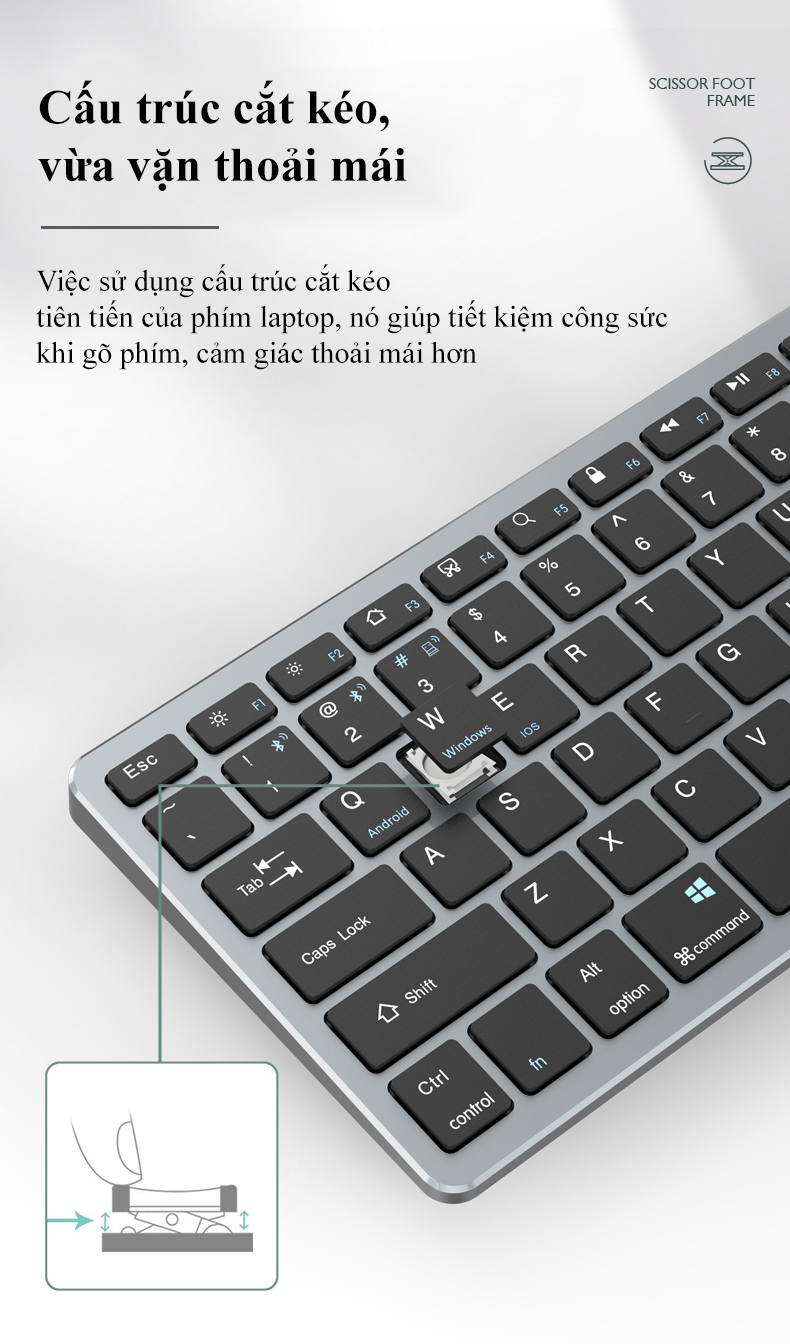 Bàn phím không dây Newmen BT713 - Hàng Chính Hãng