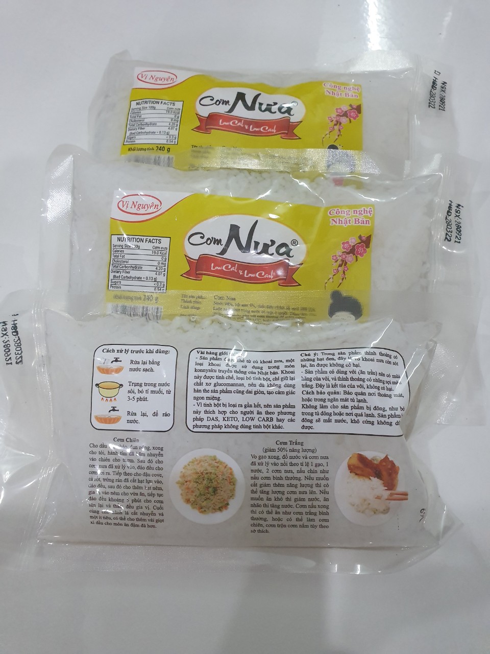 Combo 2 Gói Phở Nưa 3 Gói Cơm Nưa Vị Nguyên 240Gram