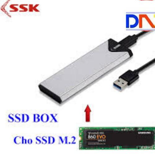 Box chuyển SSD M2 Sata sang ổ cứng di động - SSK SHE-C320 chuẩn USB 3.0 - 5Gbps M.2- Hàng Chính Hãng Bảo Hành 6 Tháng