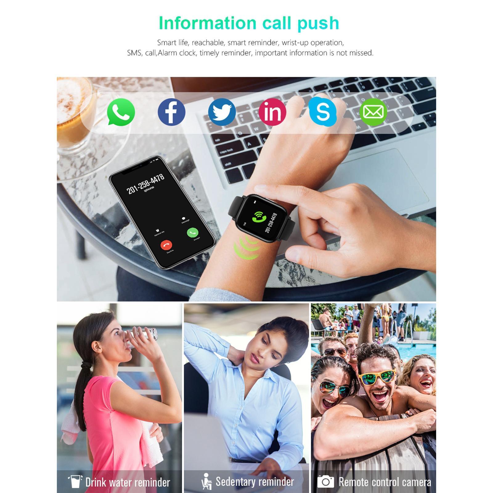 Smart Fitness Monitor for Men Women Black