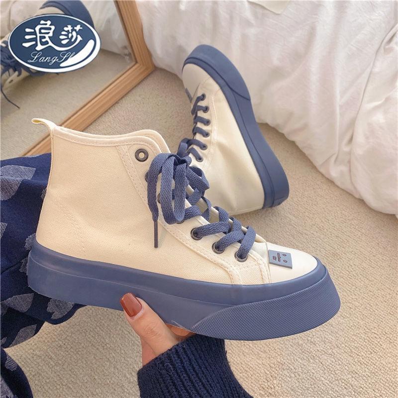 Giày Thể Thao Canvas Cổ Cao Đế Dày Thời Trang Cho Nữ