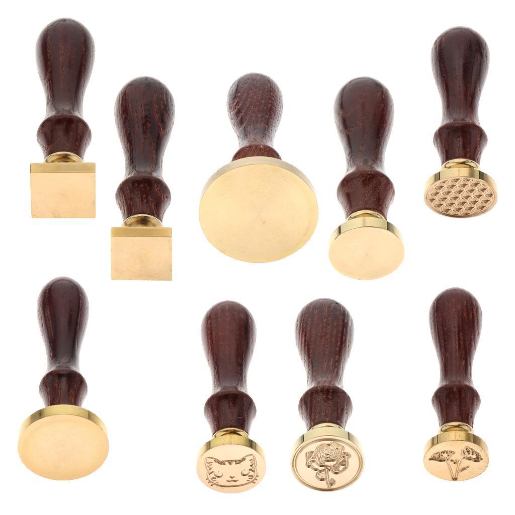 Exquisite Copper Sealing Wax Seal Stamp Wood Handle