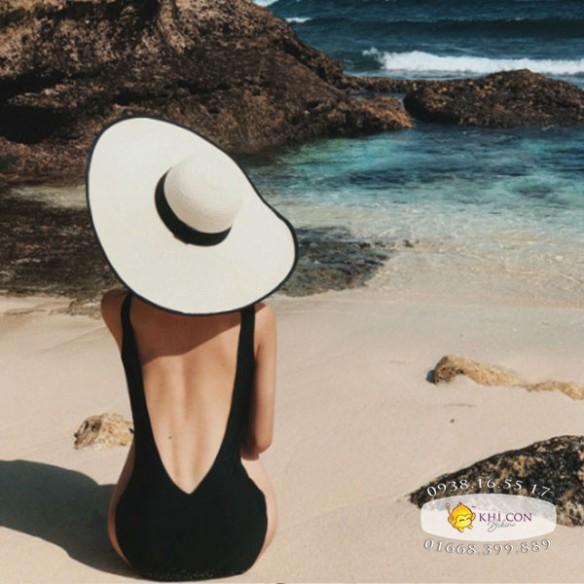 Bikini đi biển cao cấp khoét V lưng sâu sexy màu đen (hình chụp