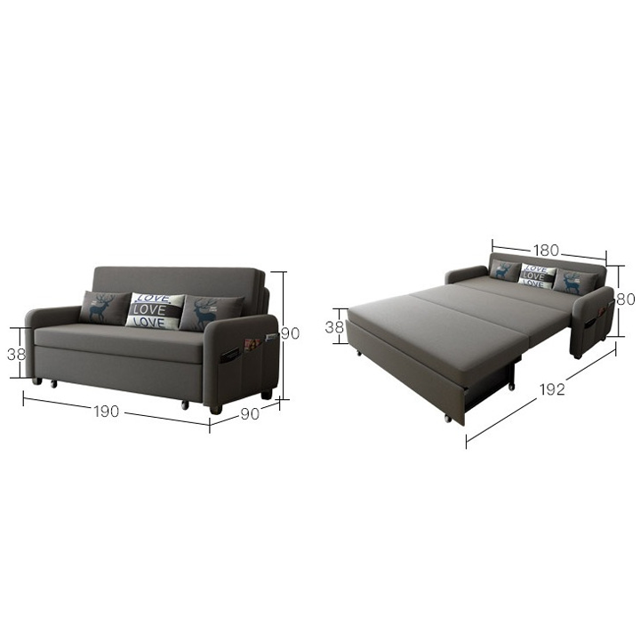 [Trả góp 0%] Giường Sofa Gấp Gọn Thành Ghế Sofa, Sofa Giường cao cấp khung thép có ngăn chứa đồ- Giường sofa đa năng cao cấp