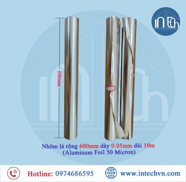 Màng nhôm Aluminum Foil 50 Micron (Giấy nhôm rộng 600mm dày 0.05mm dài 10m