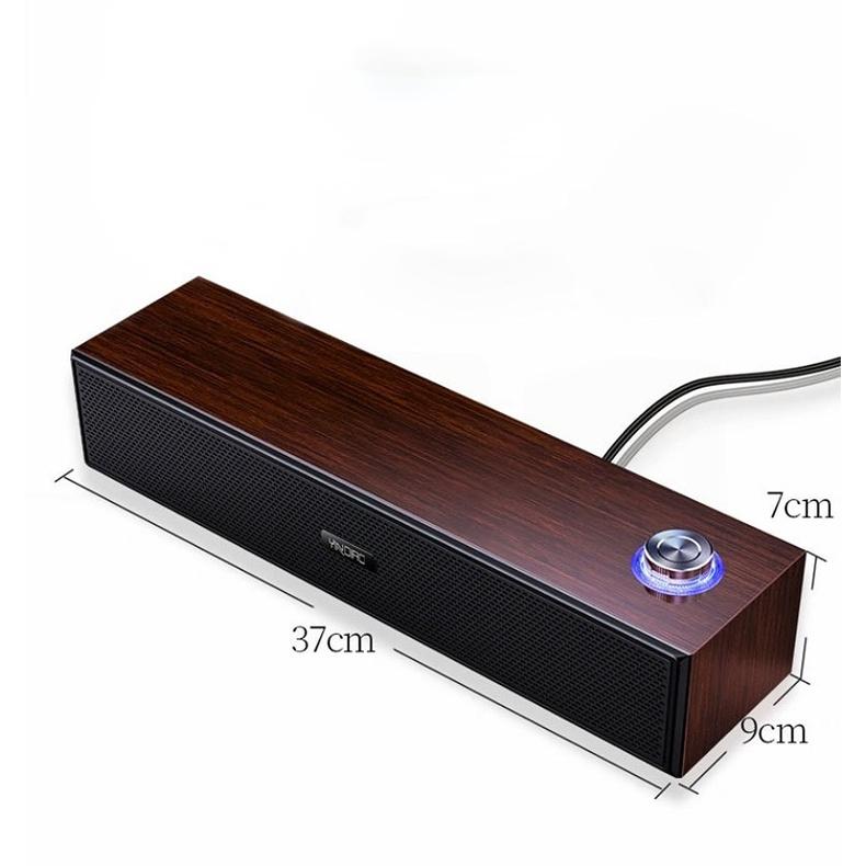 Loa Bluetooth Hai Dây Cổng USB Bằng Gỗ Âm Thanh Siêu Trầm Hỗ Trợ Thẻ Trực Tiếp