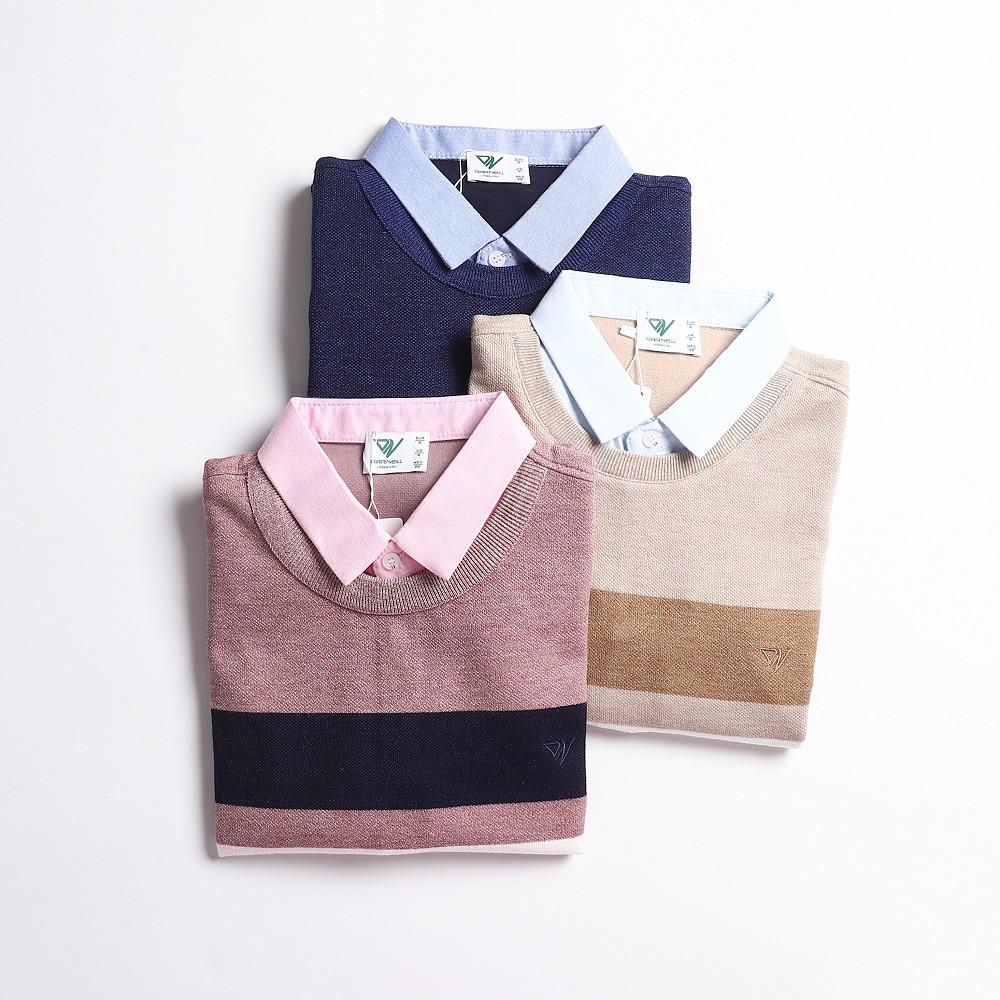 Áo len cổ sơ mi DARNELL, áo hoodie chui đầu phối cổ sơ mi trẻ trung chất len dày dặn DN1019