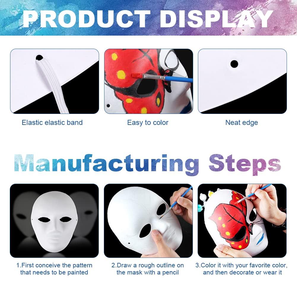 20 Miếng DIY Mặt Nạ Bột Giấy Mặt Nạ Vẽ Tay Cá Tính Sáng Tạo Tự Do Thiết Kế Mặt Nạ Cho Váy Lạ Mắt Halloween Mardi Gras Đảng