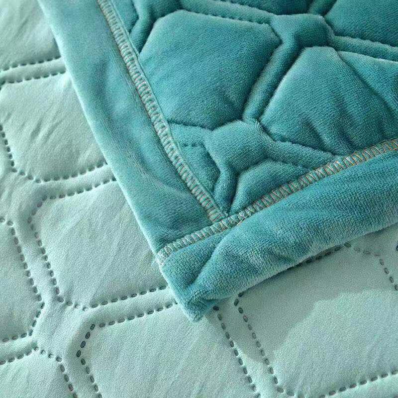 Pha Lê Nhung Giường Màu Dày Giữ Ấm Mùa Đông Chăn AB Phiên Bản Bộ Chăn Ga Gối Drap Giường Trang Trí Nhà