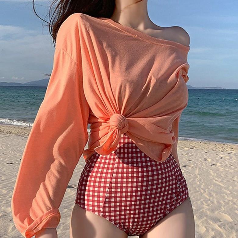Bikini Áo Tắm 2 Dây Quảng Châu Thắt Nơ Sexy Hoạ Tiết Caro Sang Chảnh Ngọt Ngào Hottrend 2021