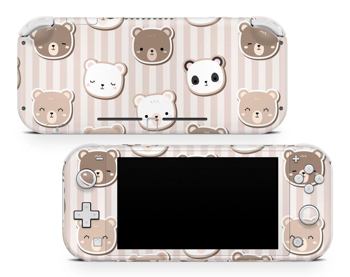 Skin decal dán Nintendo Switch Lite mẫu Beige Bears (dễ dán, đã cắt sẵn)