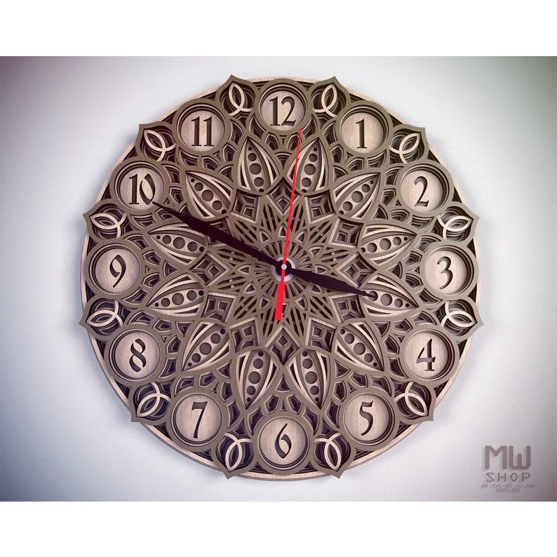 Đồng hồ trang trí kiểu mandala mẫu 02