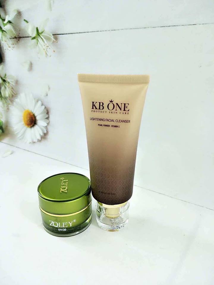 Combo Kem giảm mụn trắng da Zoley (10g) & Sữa rửa mặt sáng da Kbone (50ml)