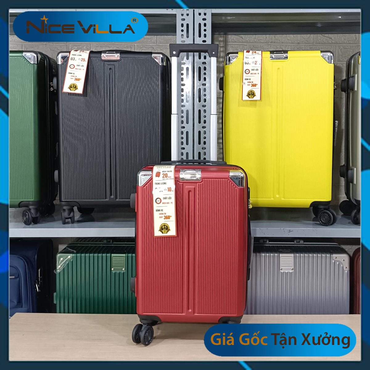 Vali Kéo Du Lịch nhựa ABS+PC Size 20/24 Inch