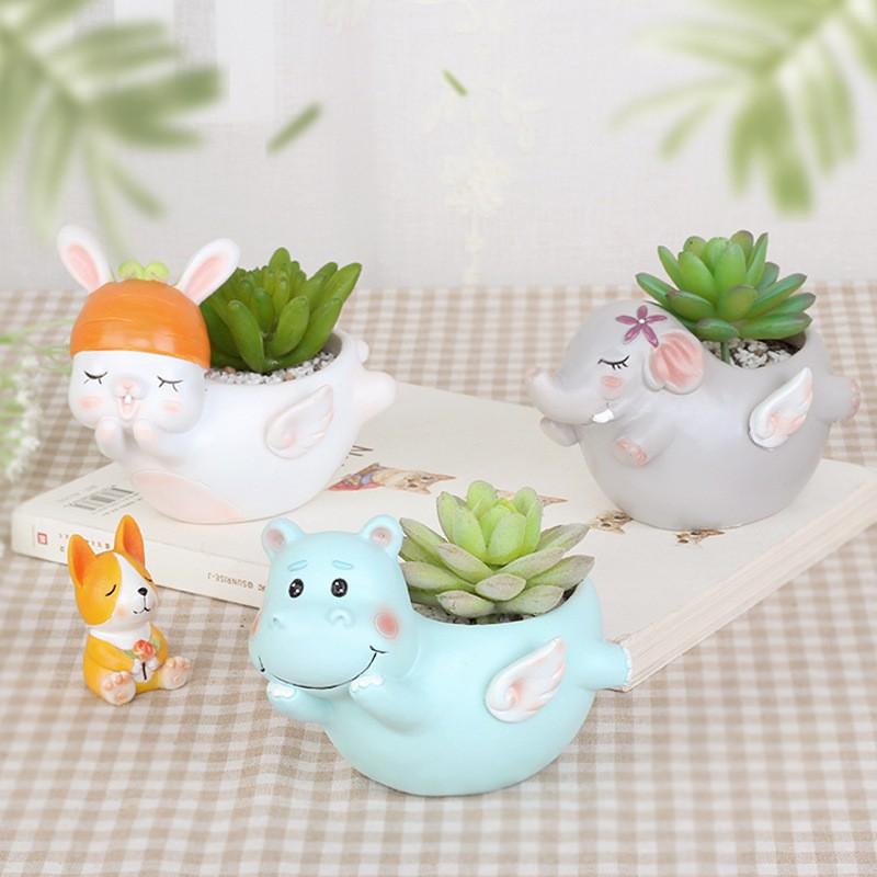 Chậu con vật thiên thần trồng cây, phù hợp trồng cây để bàn, sen đá, cẩm nhung