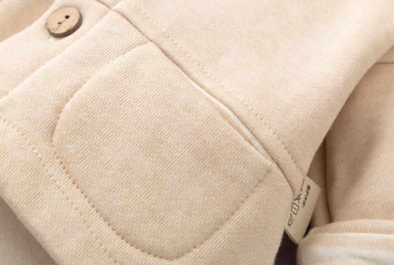 Bộ Quần Áo Thu Đông Cotton Áo Khoác Ấm Bé Trai Bé Gái Bé Gái Màu Trơn Mũi Nhọn Hood Có Mũ Áo Khoác Phao Bông Chắn Gió