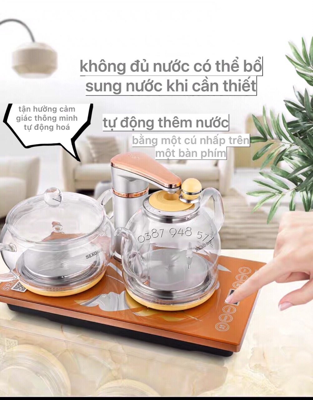 Bộ Bếp Điện Đun Nước thuỷ tinh chịu nhiệt thông minh tự động pha trà tại bàn ,siêu tốc đa năng cảm ứng màu vàng sang trọng bộ ấm điện F92 hàng nhập khẩu ,chính hãng