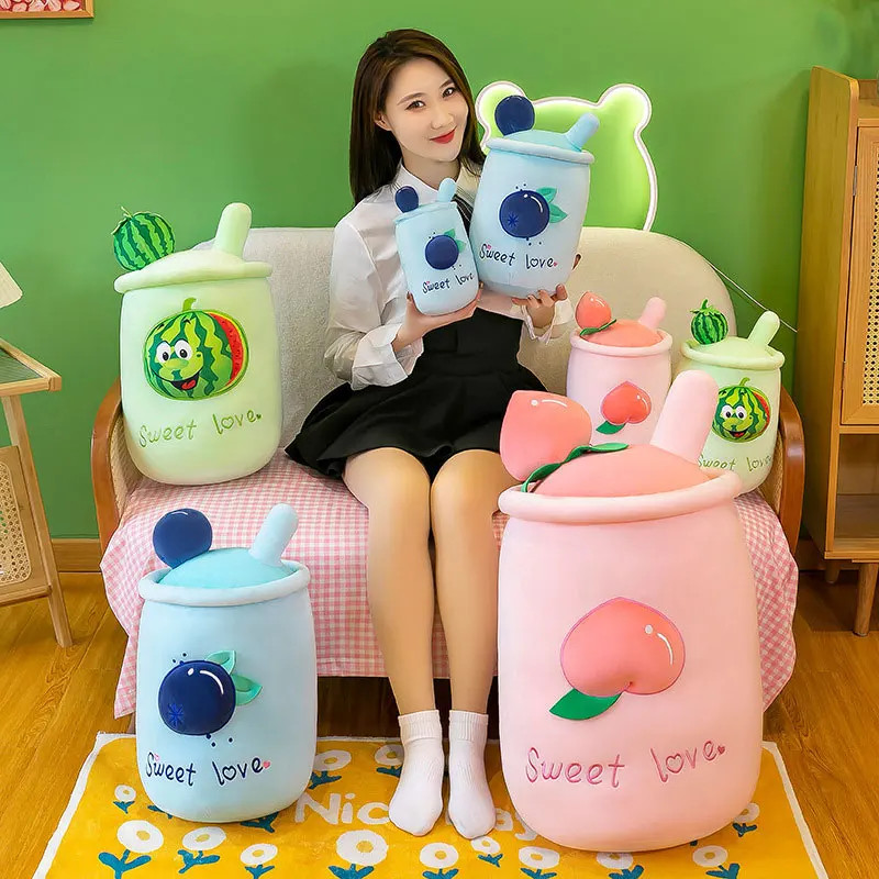 Thú bông trà sữa trái cây Sweet love siêu dễ thương hàng cao cấp (25cm---&gt;70cm) Gối ôm ly trà sữa trái cây mềm mịn êm ái hot trend