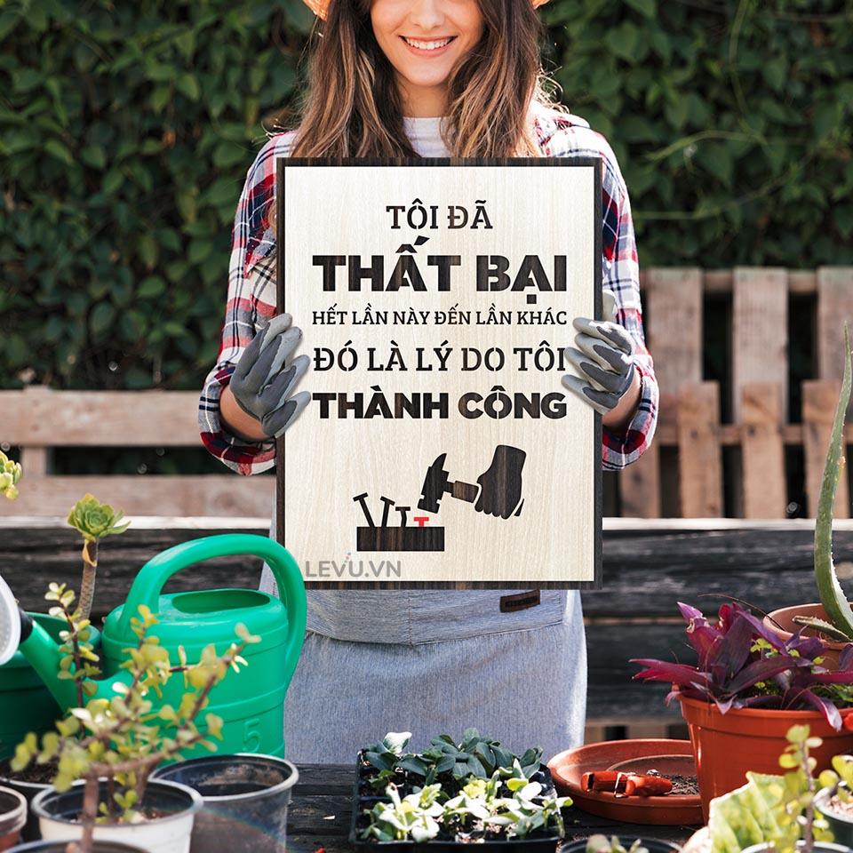 Tranh treo tường khẩu hiệu LEVU LV048 "Tôi đã thất bại hết lần này đến lần khác đó là lý do tôi thành công"