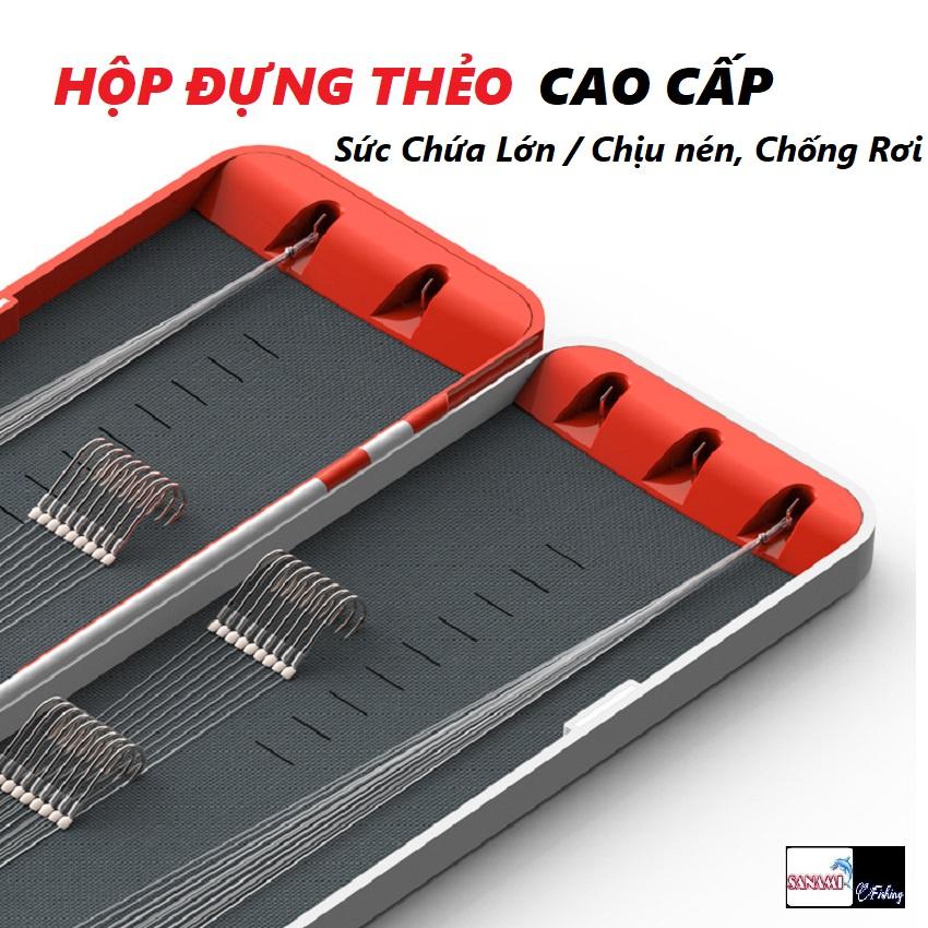 Hộp Đựng Lưỡi Câu Đài Lưỡi Câu Đôi Sanami fishing,Thẻo câu cá in hình họa tiết trâu đỏ,cá chép HPK-8