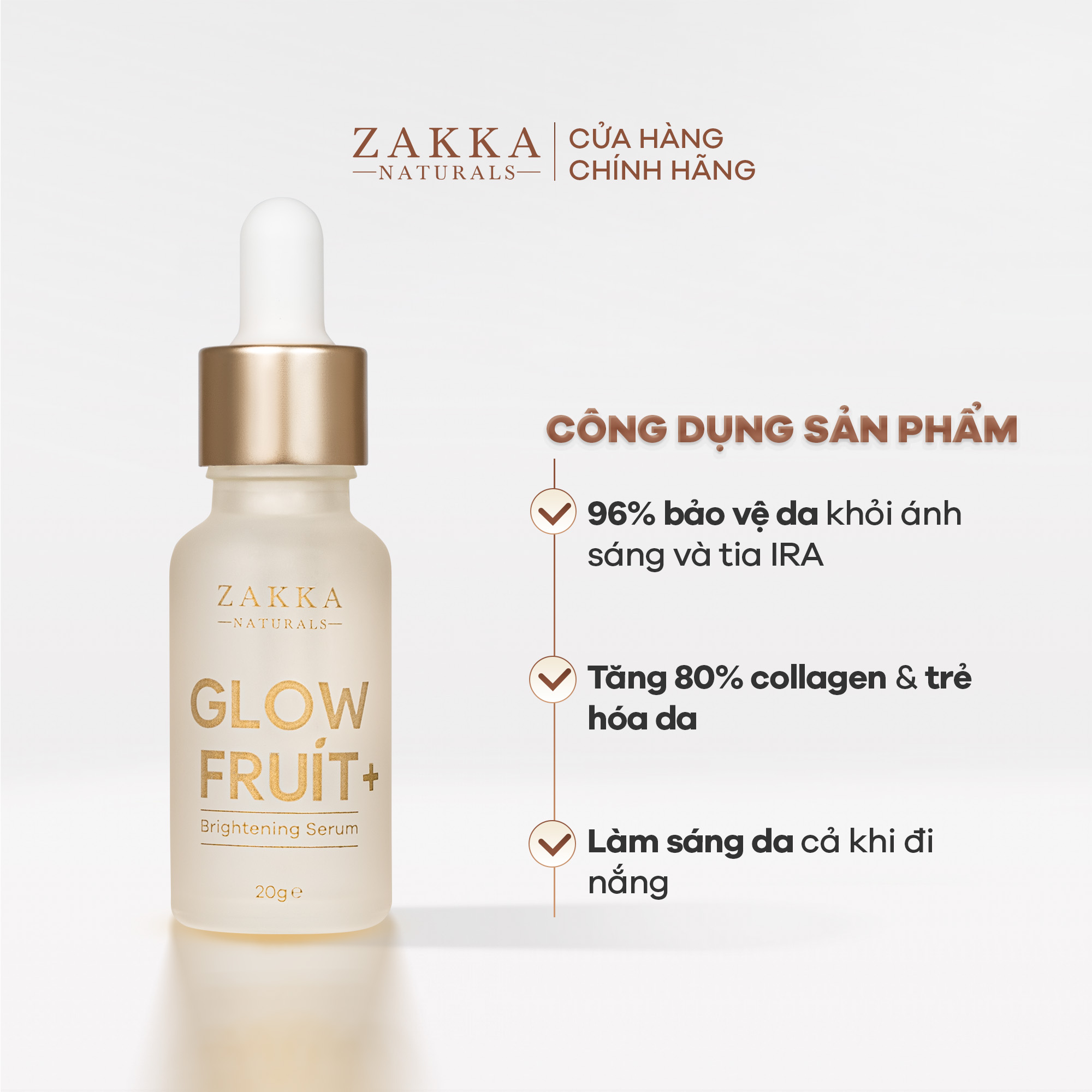 Bộ Đôi Làm Đều Màu Da Zakka Naturals [Serum B3 30ml & Glow Fruit+]