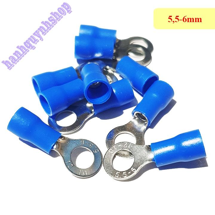 Đầu cốt dây điện tròn cos bọc nhựa cách điện 2-6mm loại đẹp (Gói 10 cái)