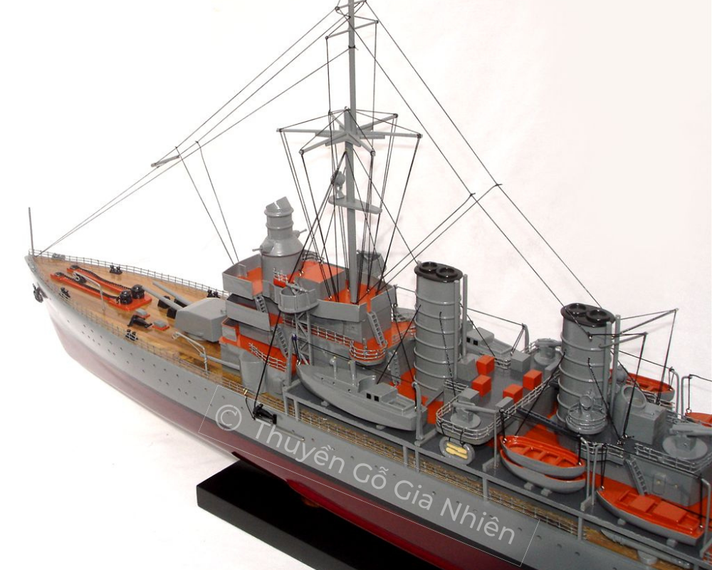 Mô Hình Thuyền Gỗ Phong Thủy Dạng Thuyền Chiến HMS GOTLAND Chính Hãng Hàng Xuất Khẩu Chất Lượng Cao