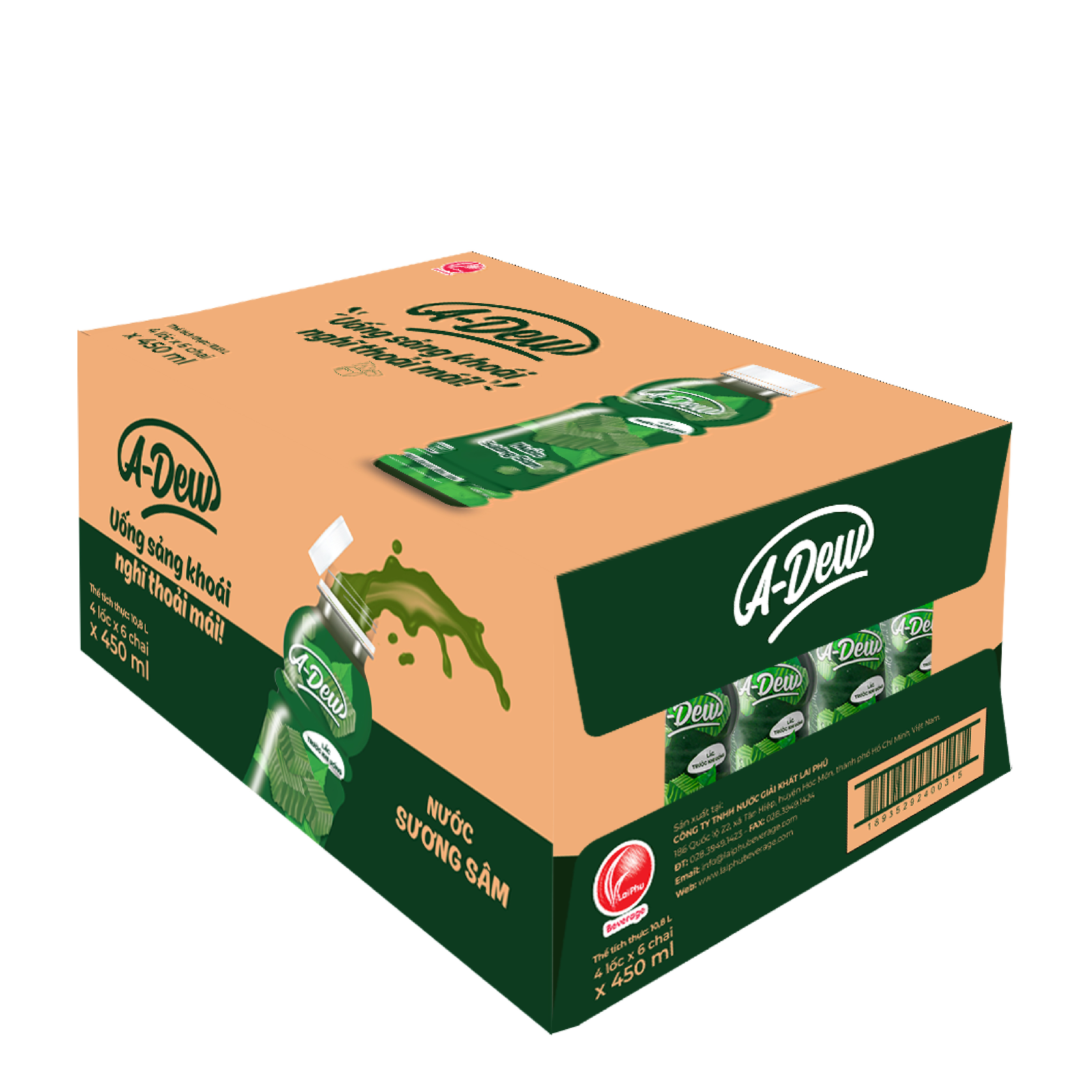 Nước Sương Sâm A Dew Chai 450ml - Thùng 24 Chai