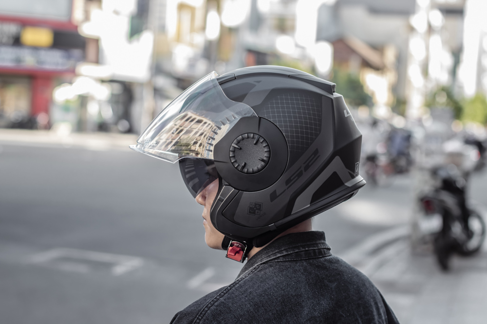 Mũ Bảo Hiểm 3/4 Hai Kính LS2 OF570 Verso