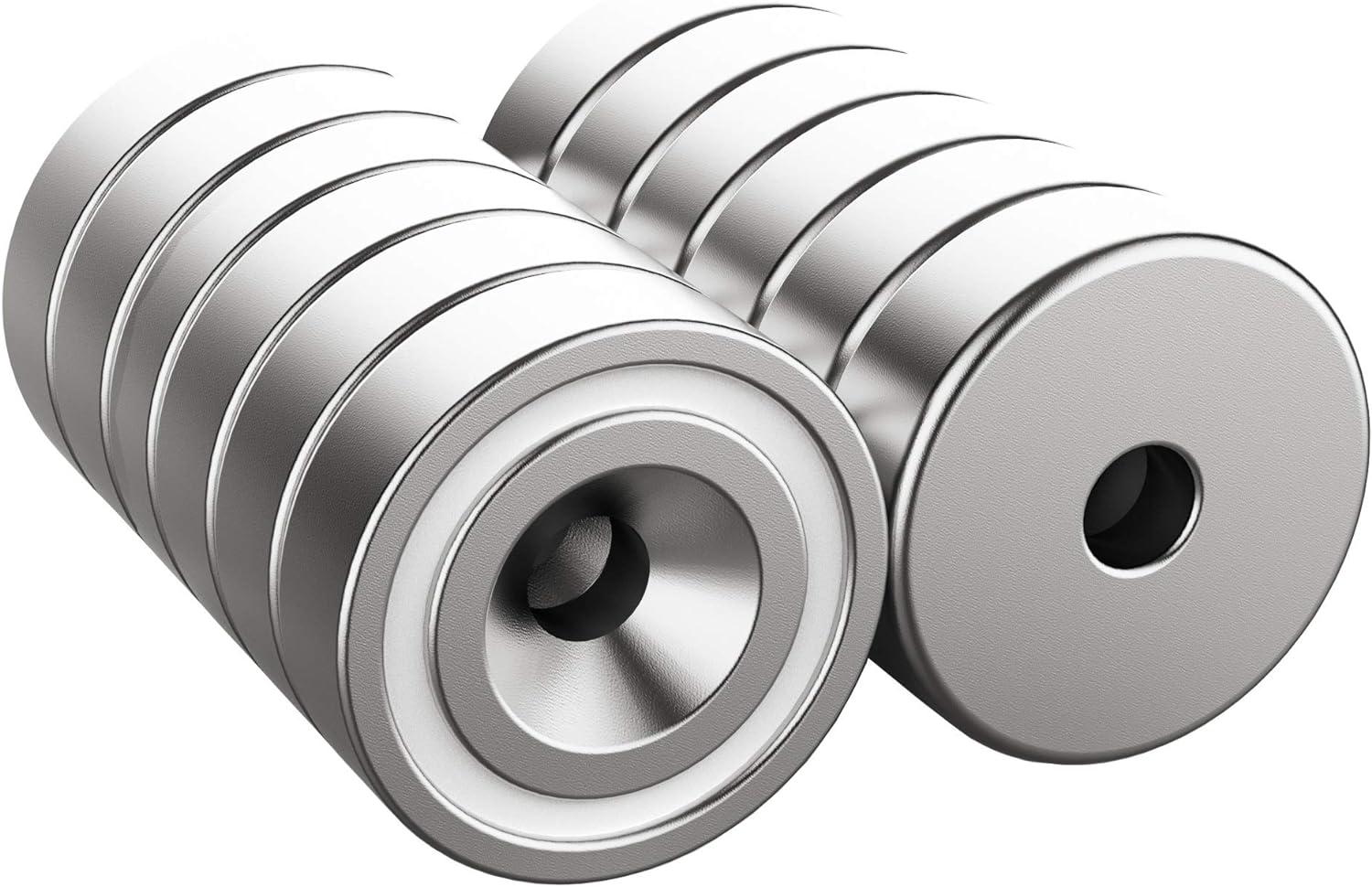 12 miếng nam châm Lực 6 KG 16 x 5 mm có lỗ và viên nang, nam châm nồi chìm có vít