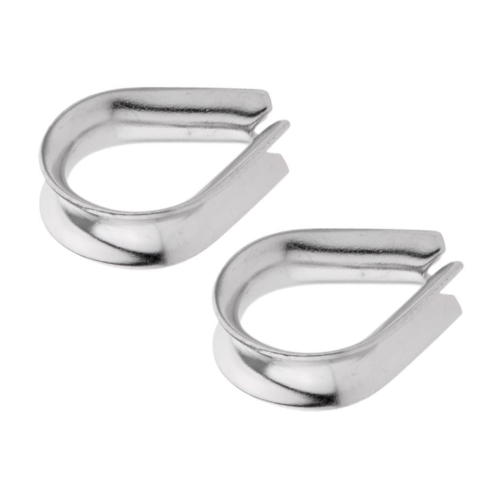 3X 2 Pieces Stainless Steel Heart Shaped Cable Thimbles Wire Rope Fitting- 2mm
