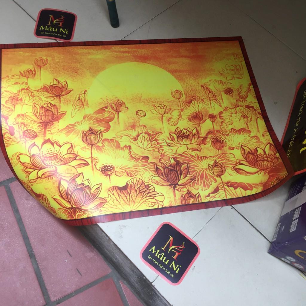 TRANH THỜ DÁN TƯỜNG   61cm x 81cm - Hồ sen