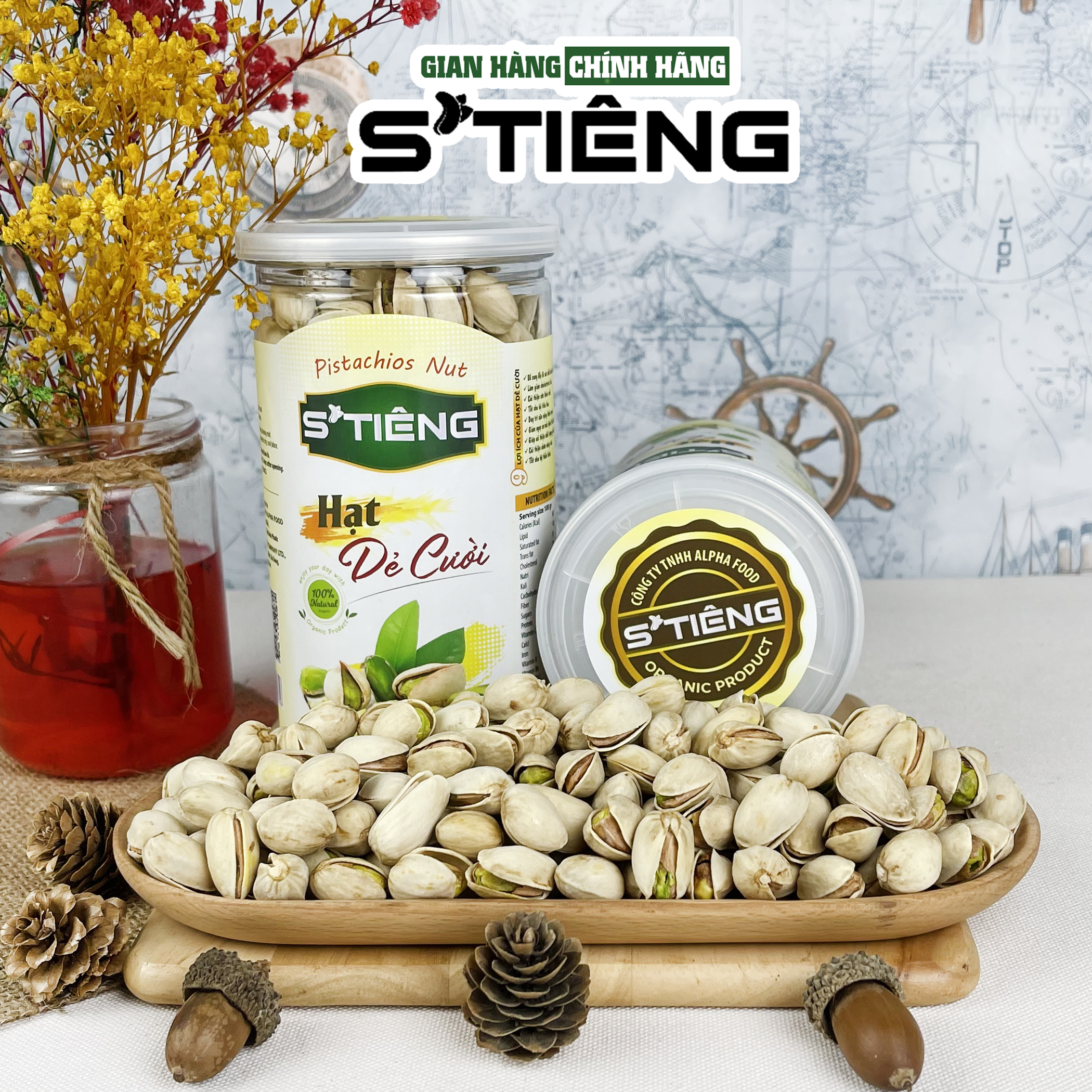 500Gr Hạt Dẻ Cười Mỹ Không Tẫy Trắng S'TIÊNG Hộp