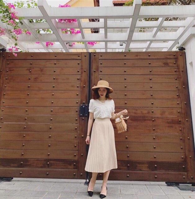 ️FLASH SALE️CHÂN VÁY MIDI DẬP LI NHỎ