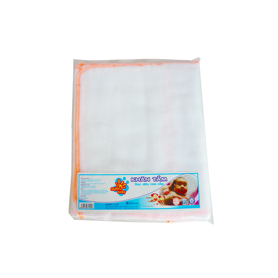 Khăn sữa tắm cao cấp 4 lớp dày loại 1 cho trẻ sơ sinh, 80x80cm (Bịch 1 cái) KT1- Sunbaby